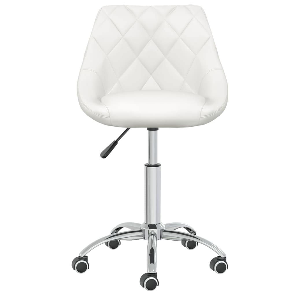 Swivel Office Chair White Faux Leather