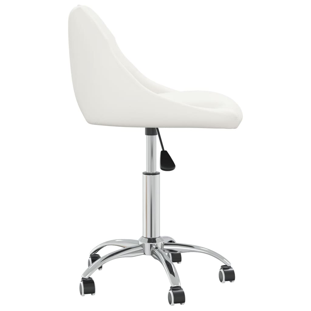 Swivel Office Chair White Faux Leather