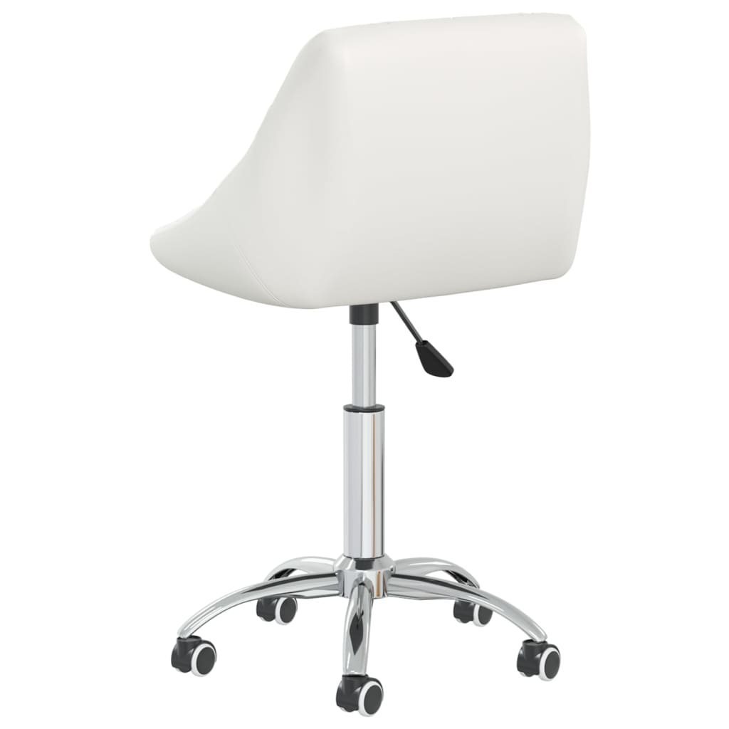 Swivel Office Chair White Faux Leather