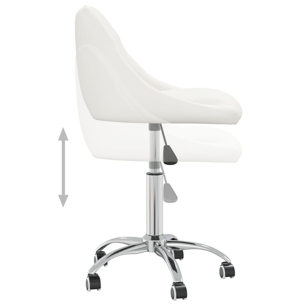 Swivel Office Chair White Faux Leather