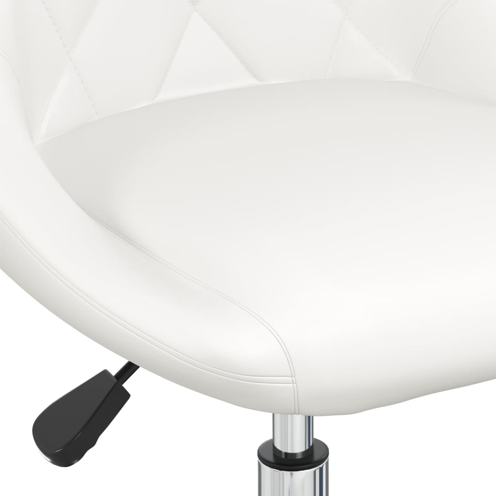 Swivel Office Chair White Faux Leather