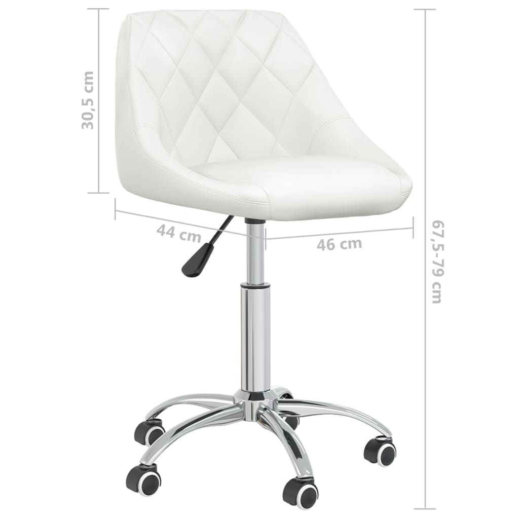 Swivel Office Chair White Faux Leather