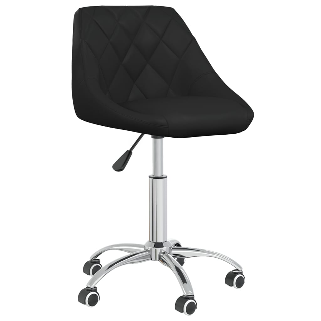 Office Chair Swivel Black Faux Leather