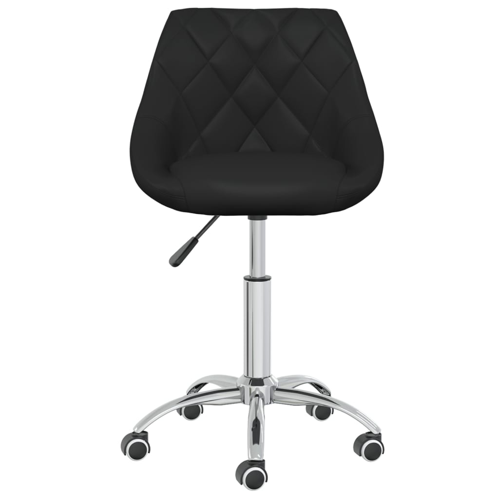 Office Chair Swivel Black Faux Leather