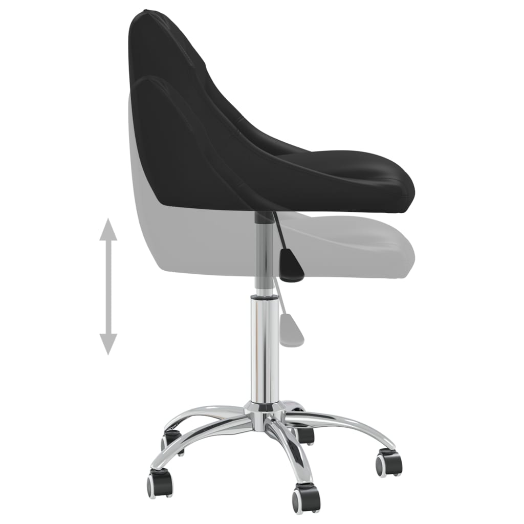 Office Chair Swivel Black Faux Leather