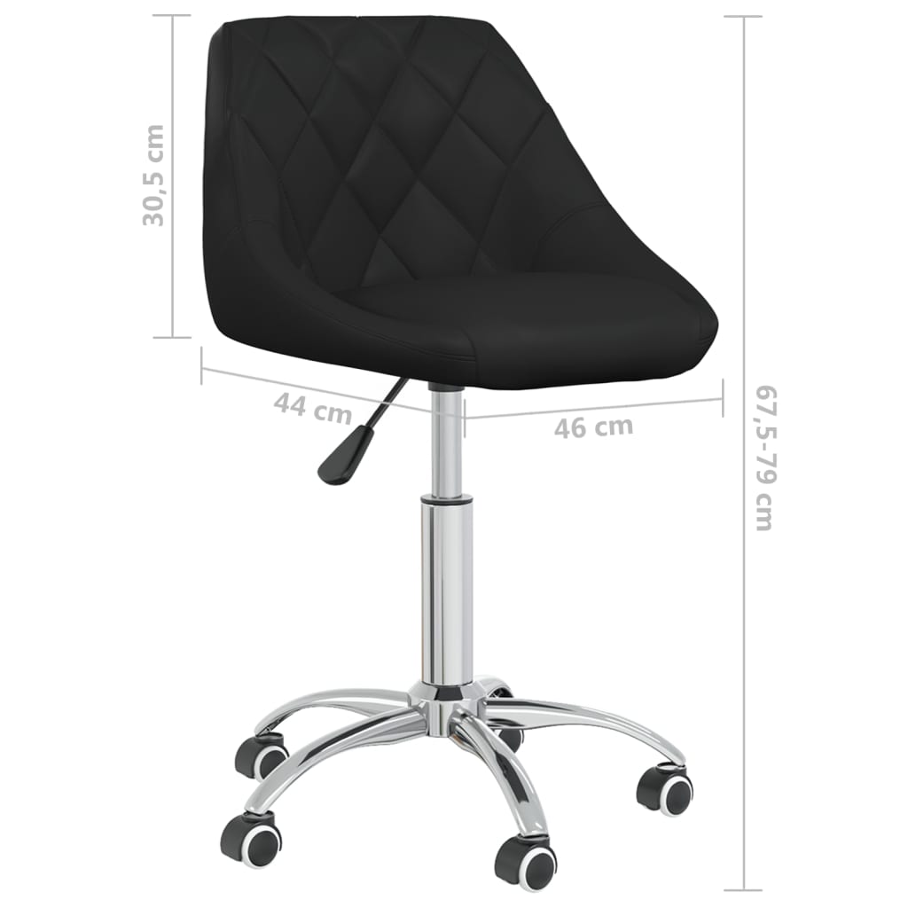 Office Chair Swivel Black Faux Leather