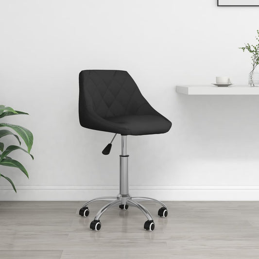 Chaise de bureau pivotante noire en similicuir