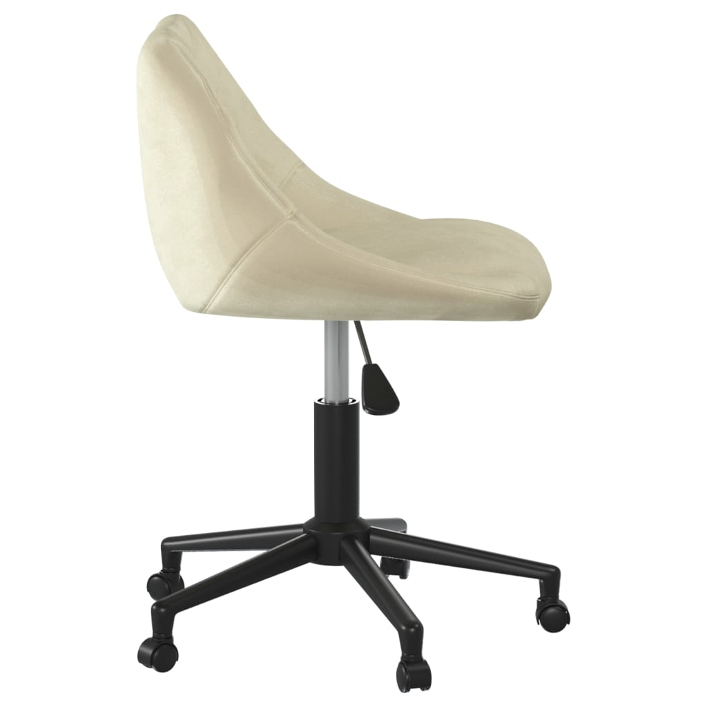 Swivel Office Chair Cream Velvet