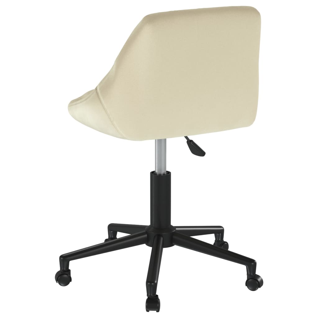 Swivel Office Chair Cream Velvet