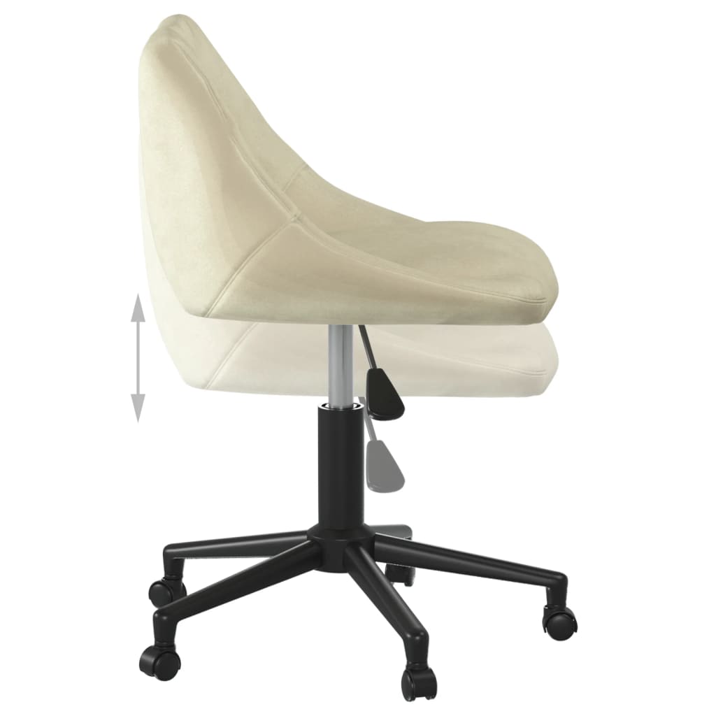 Swivel Office Chair Cream Velvet