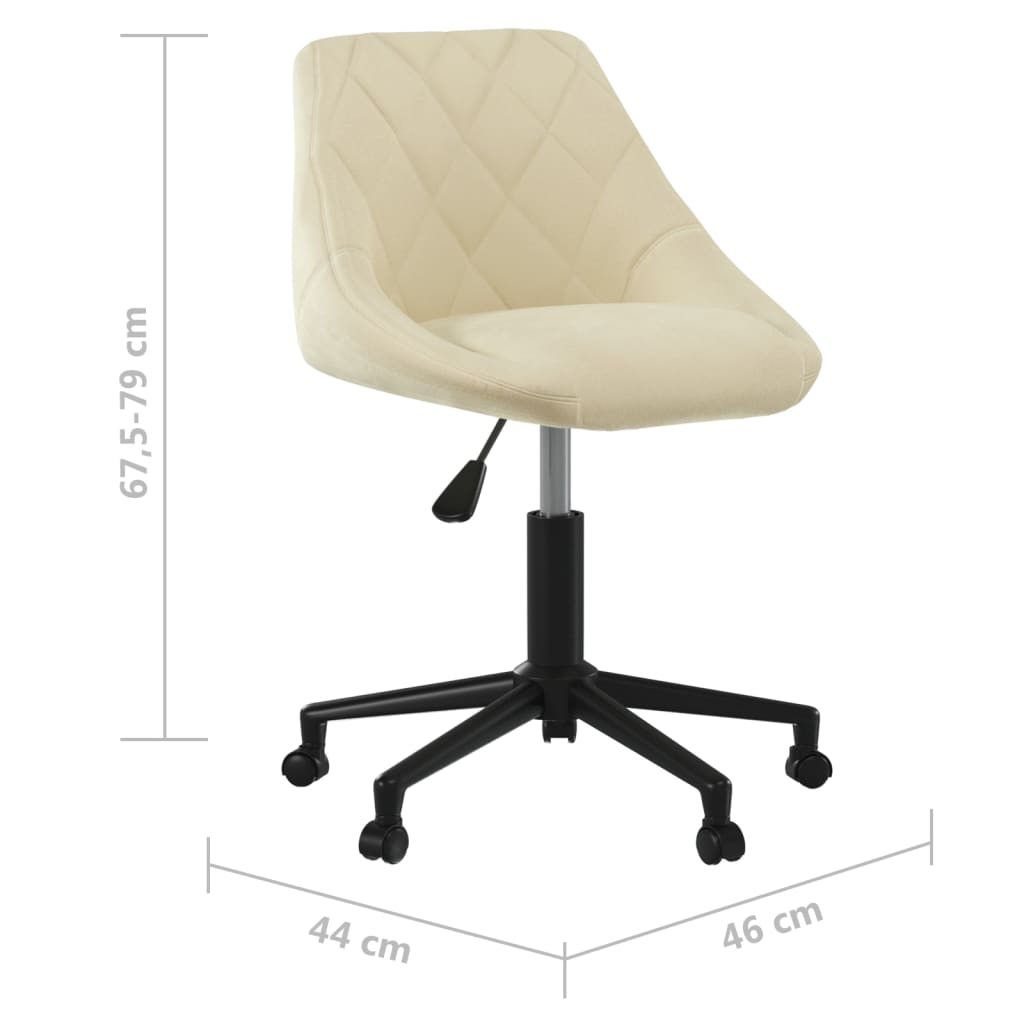 Swivel Office Chair Cream Velvet
