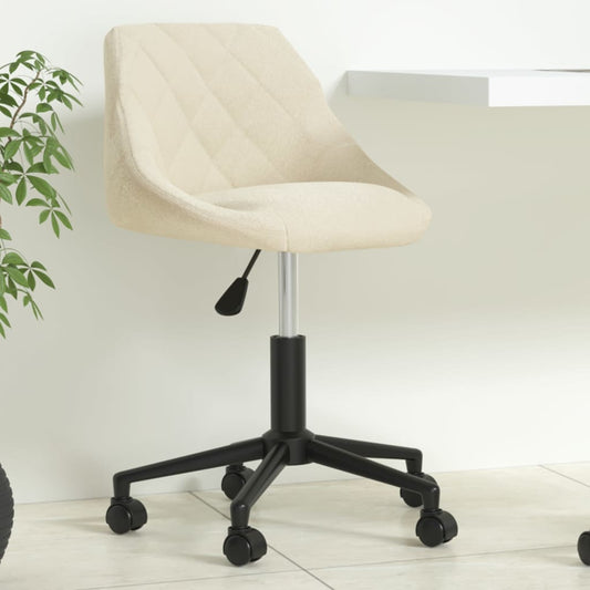 Fauteuil de bureau pivotant en velours crème