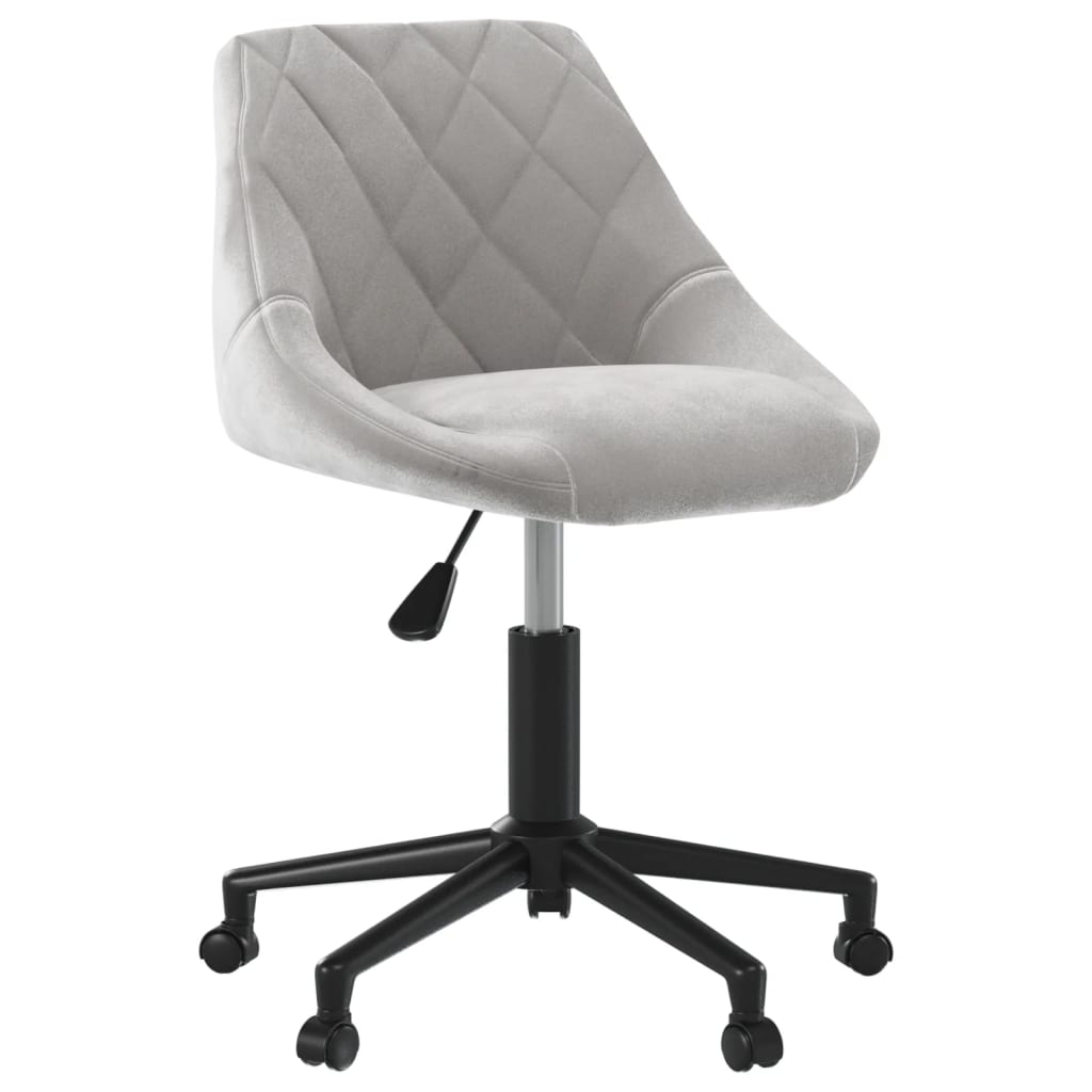 Swivel Office Chair Light Grey Velvet