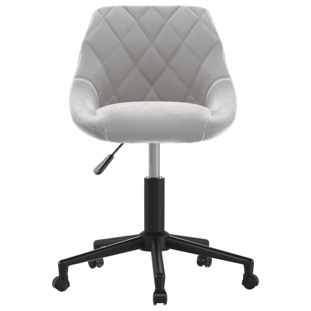 Swivel Office Chair Light Grey Velvet
