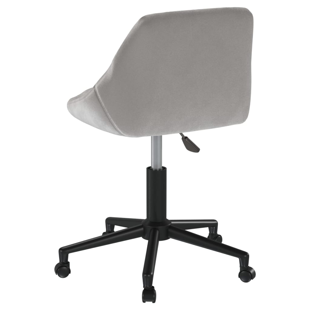 Swivel Office Chair Light Grey Velvet