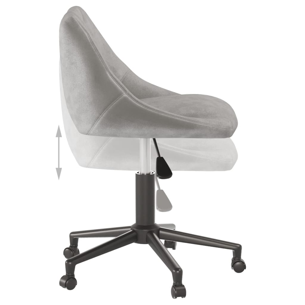 Swivel Office Chair Light Grey Velvet