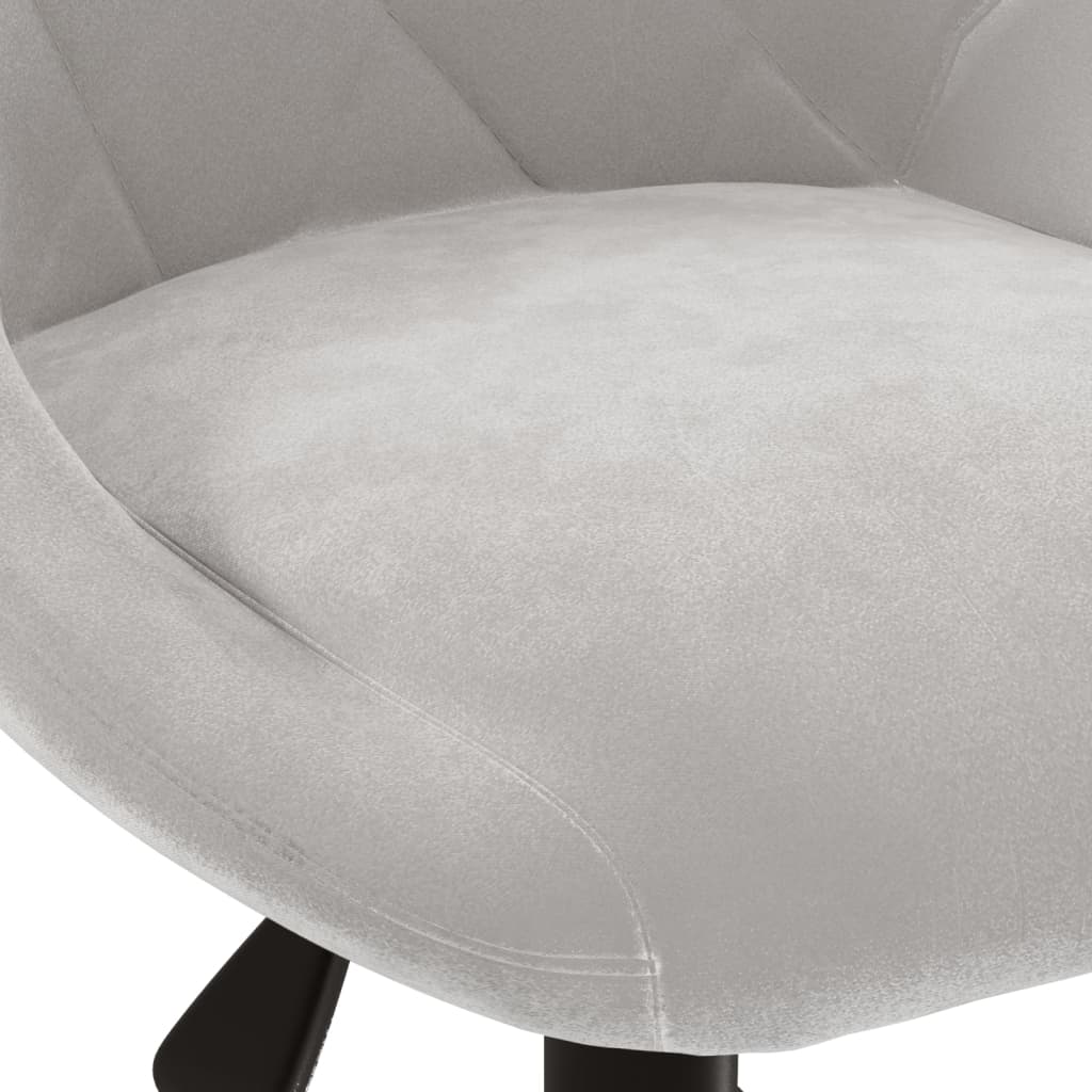 Swivel Office Chair Light Grey Velvet