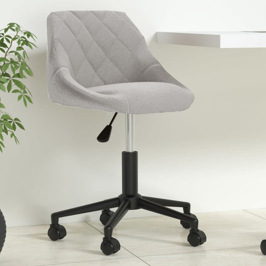 Chaise de bureau pivotante gris clair velours
