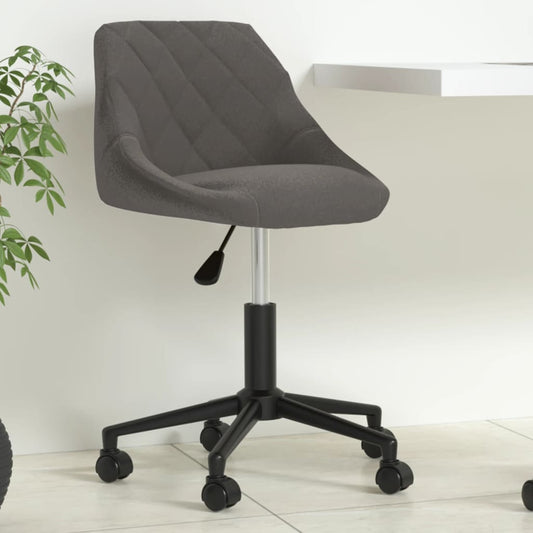 Fauteuil de bureau pivotant en velours gris foncé