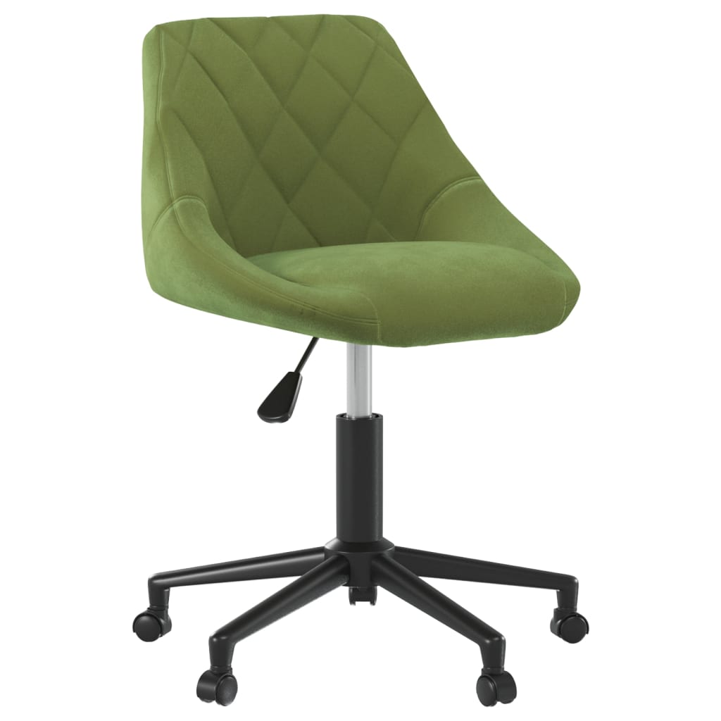 Office Chair Swivel Light Green Velvet