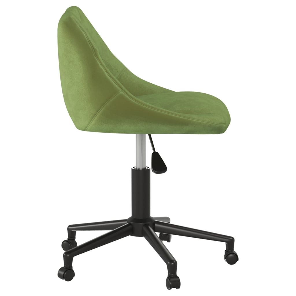Office Chair Swivel Light Green Velvet