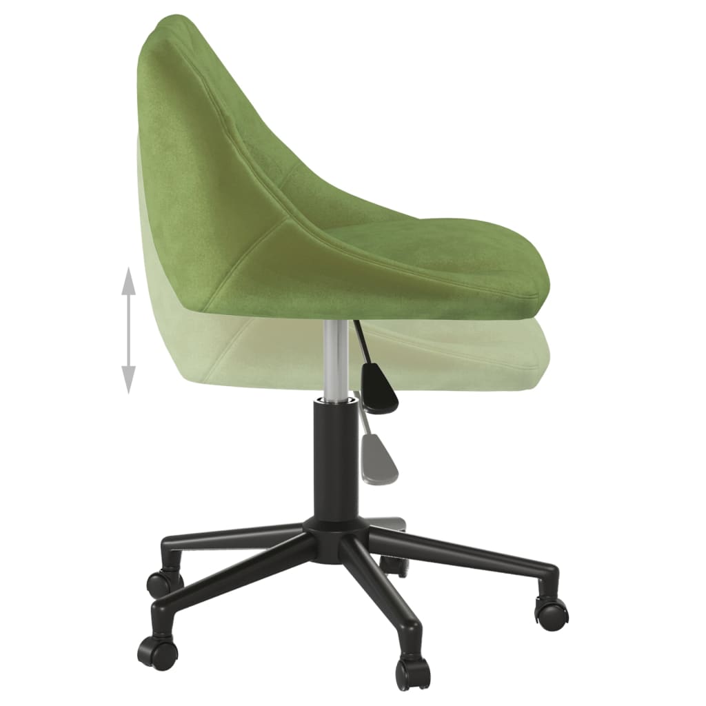 Office Chair Swivel Light Green Velvet