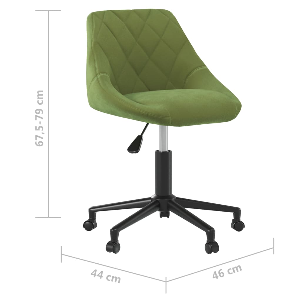 Office Chair Swivel Light Green Velvet