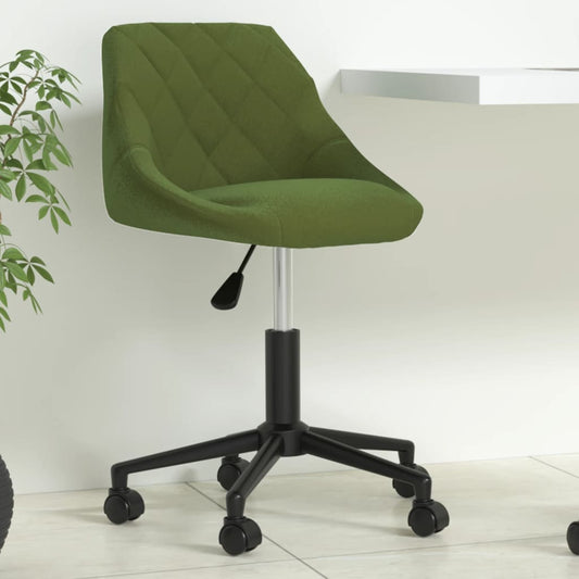 Chaise de bureau pivotante vert clair en velours