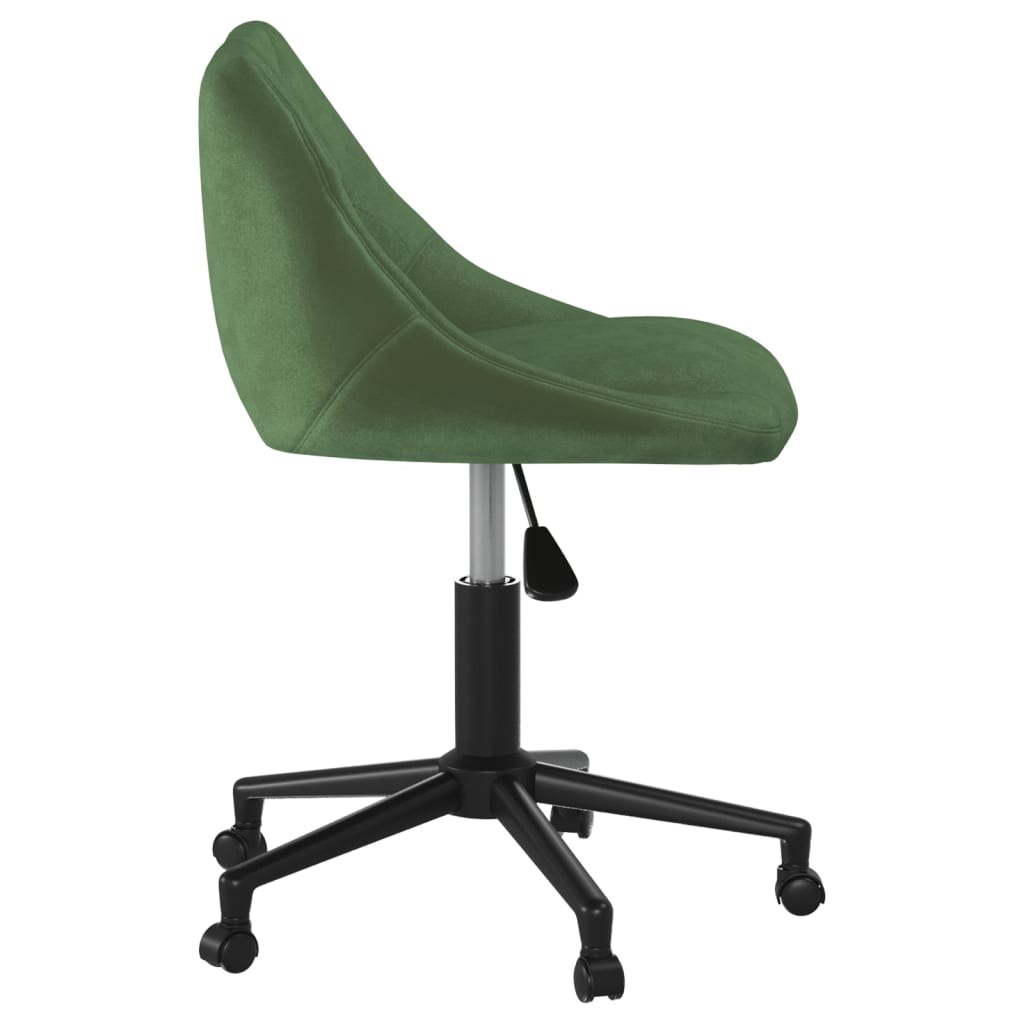 Office Chair Swivel Dark Green Velvet