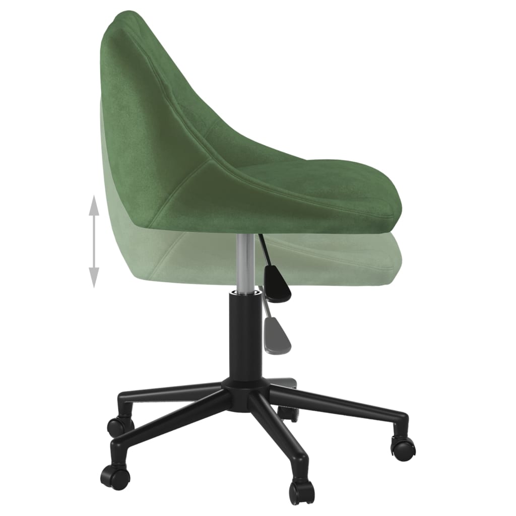Office Chair Swivel Dark Green Velvet