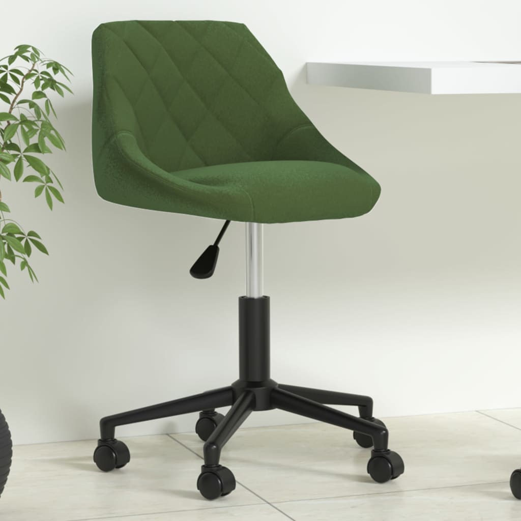 Office Chair Swivel Dark Green Velvet