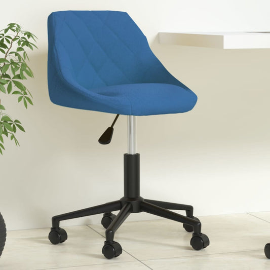Chaise de bureau pivotante velours bleu