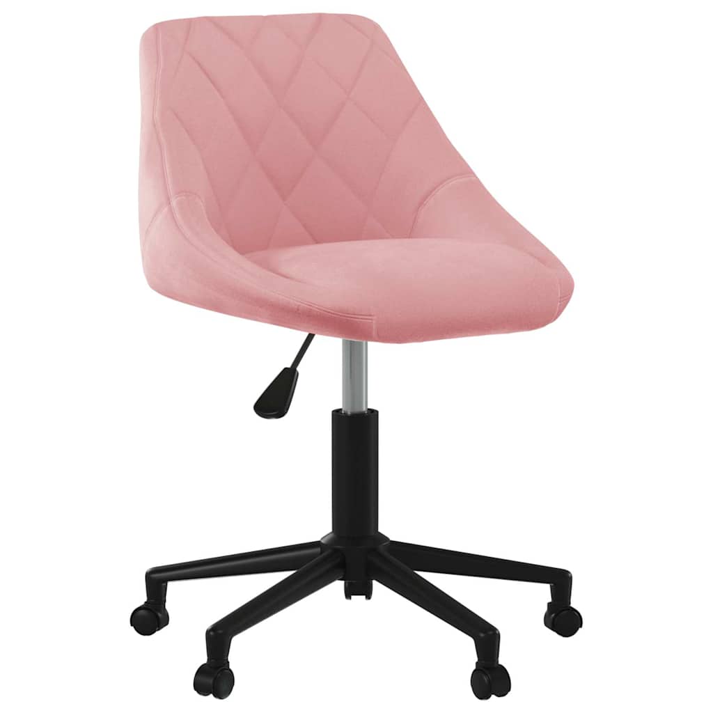 Fauteuil de bureau pivotant en velours rose