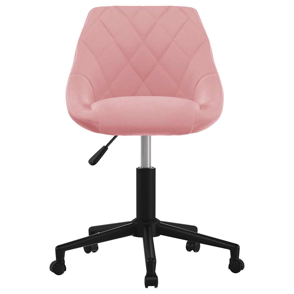 Fauteuil de bureau pivotant en velours rose