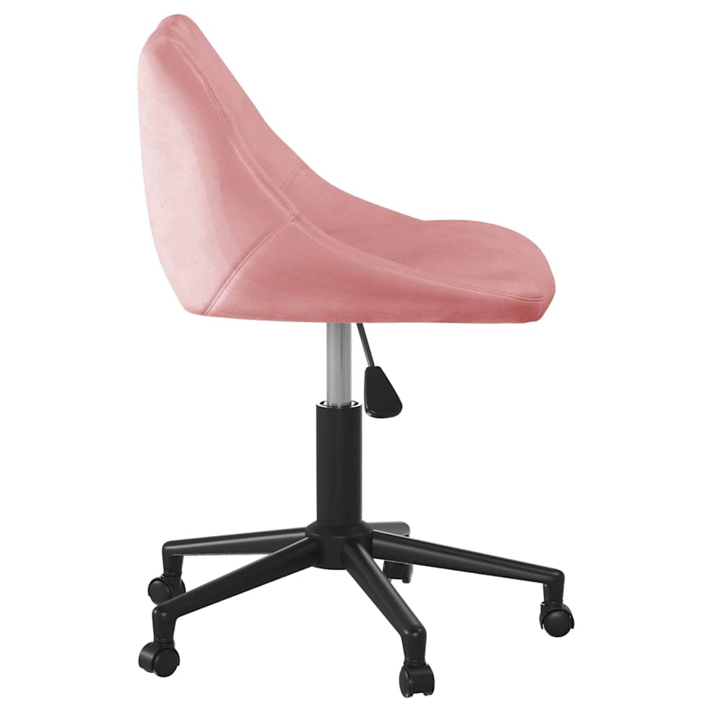 Fauteuil de bureau pivotant en velours rose