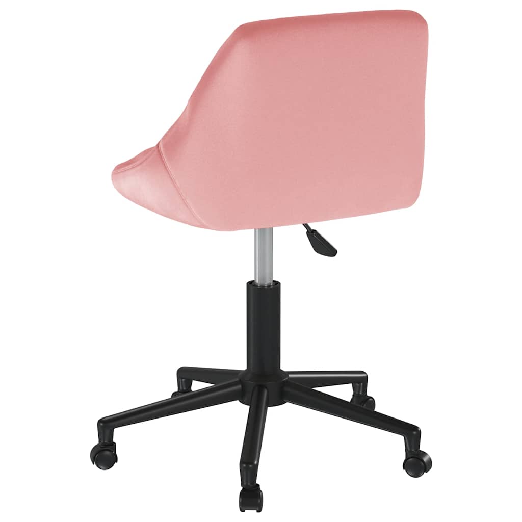 Fauteuil de bureau pivotant en velours rose