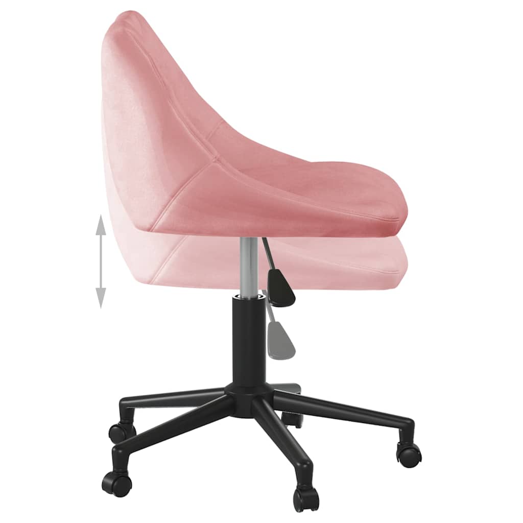 Fauteuil de bureau pivotant en velours rose