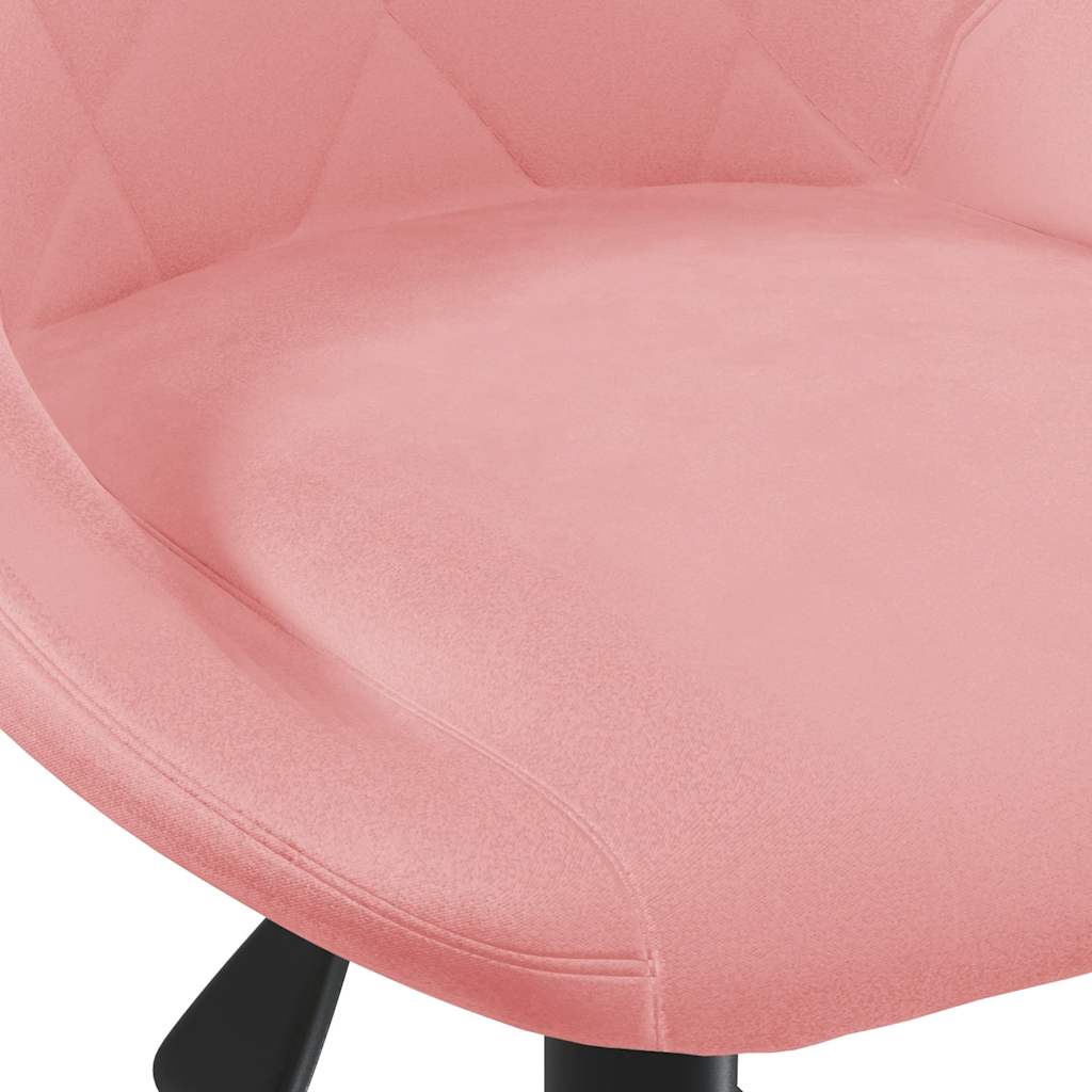 Fauteuil de bureau pivotant en velours rose