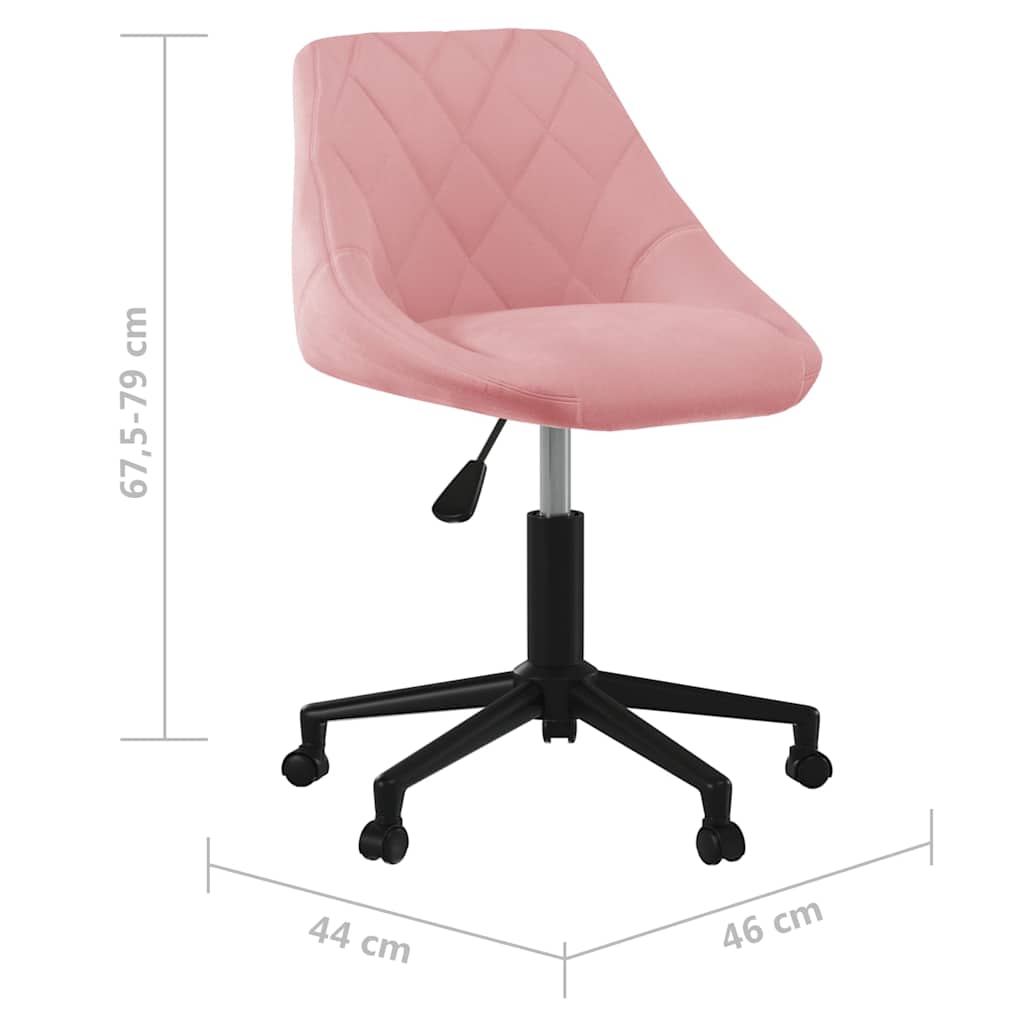 Fauteuil de bureau pivotant en velours rose