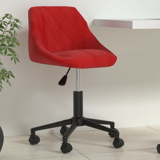 Chaise de bureau pivotante velours bordeaux