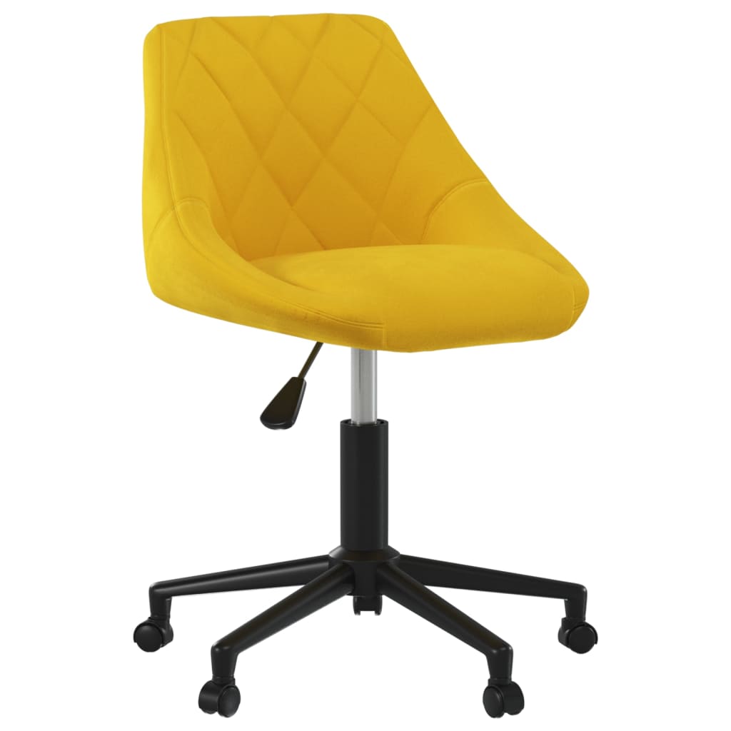 Swivel Office Chair Mustard Yellow Velvet