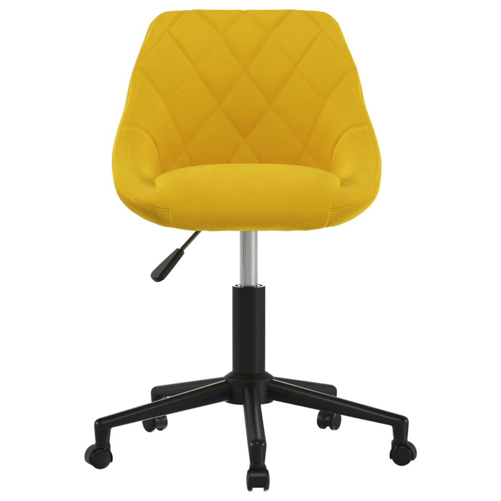 Swivel Office Chair Mustard Yellow Velvet