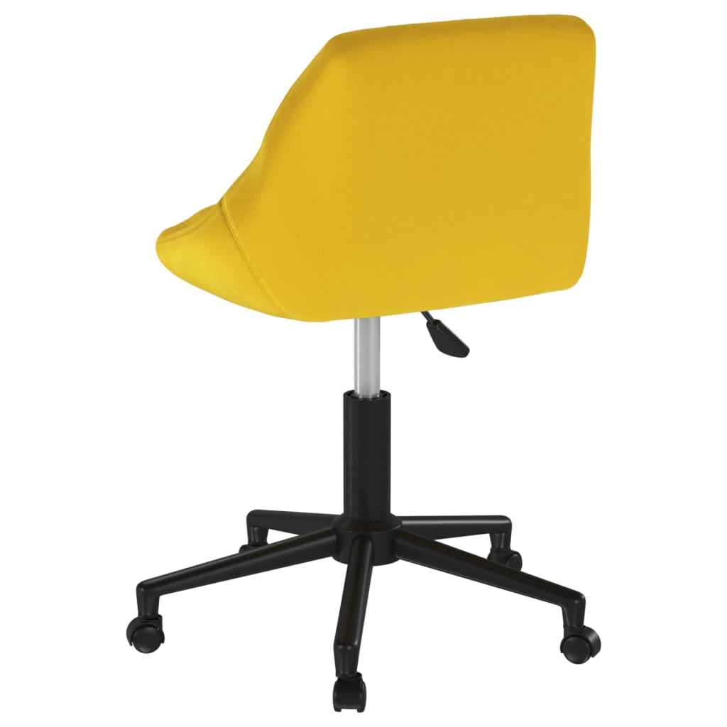 Swivel Office Chair Mustard Yellow Velvet