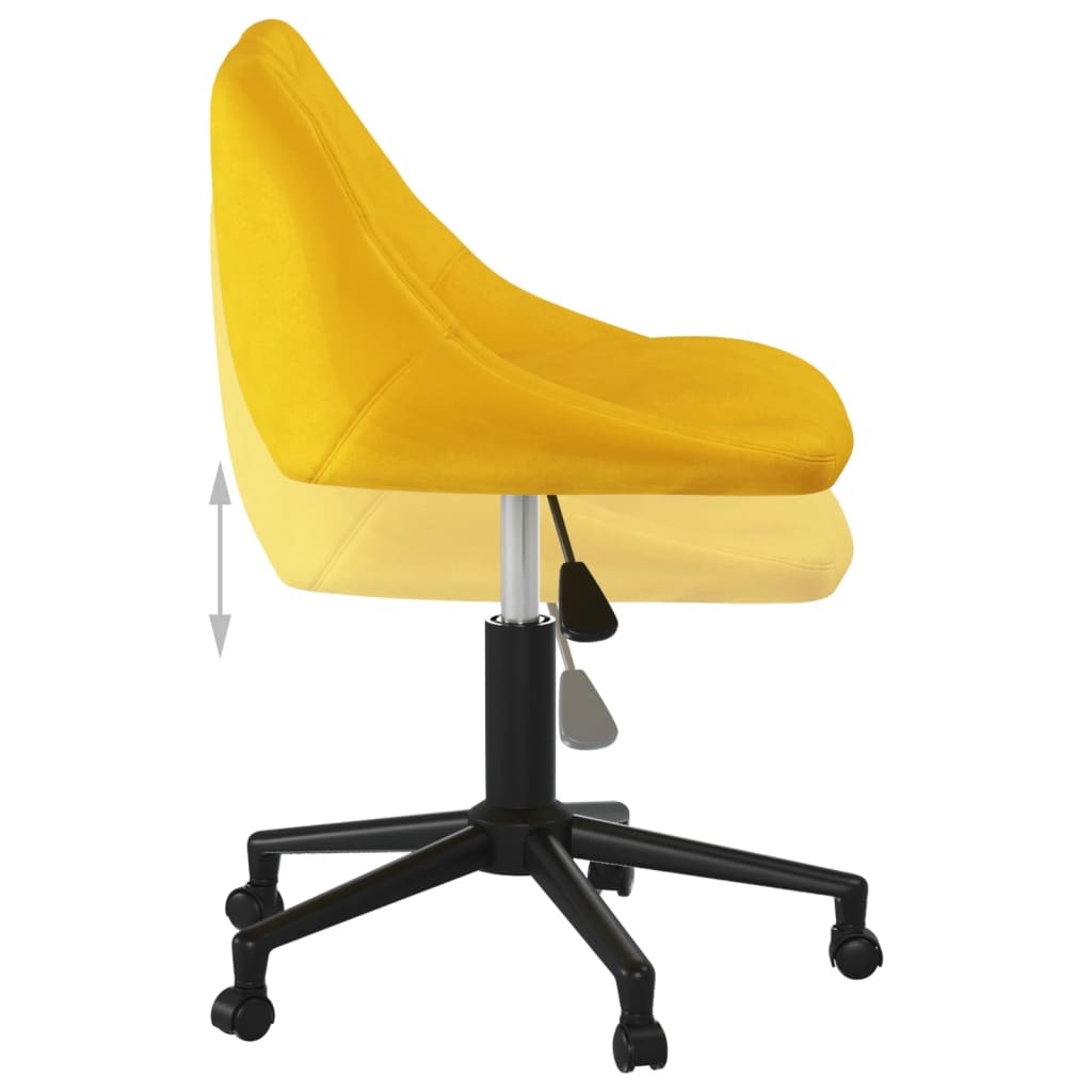 Swivel Office Chair Mustard Yellow Velvet