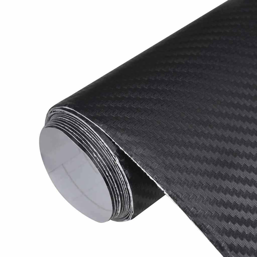 Films adhésifs pour voiture 2 pièces, noir 3D 100x150 cm+50x150 cm