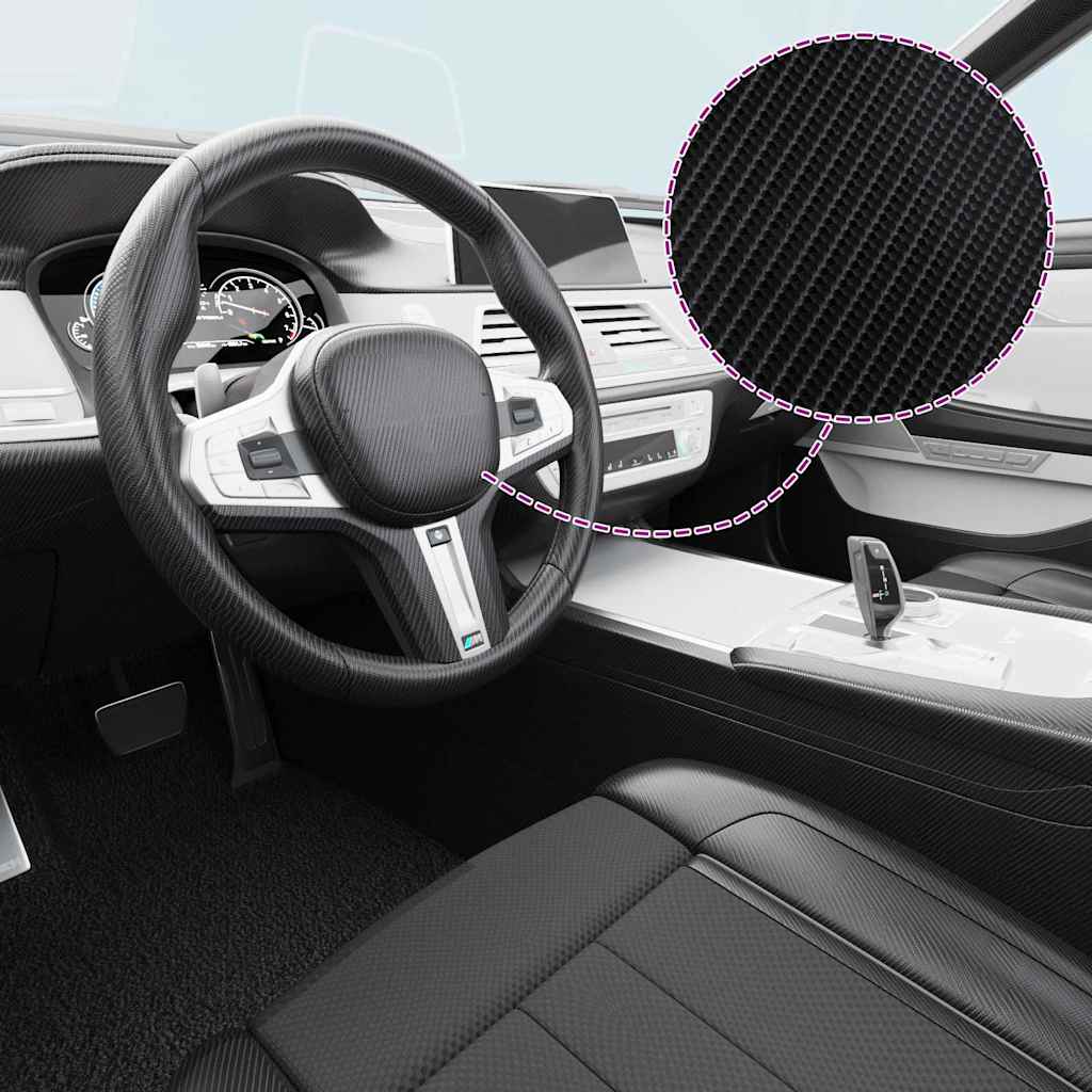 Films adhésifs pour voiture 2 pièces noir 4D 100x150 cm + 50x150 cm