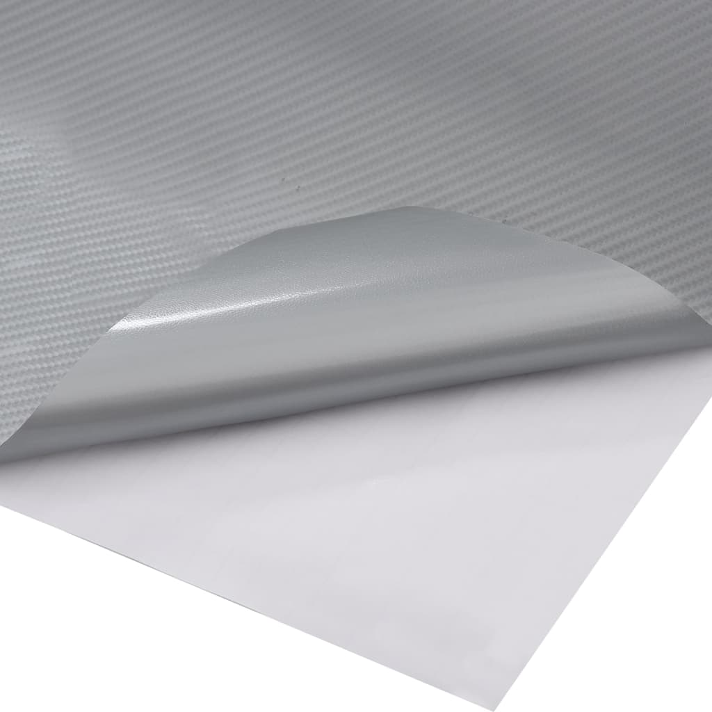 Films adhésifs pour voiture 2 pcs Argent 4D 100x150 cm