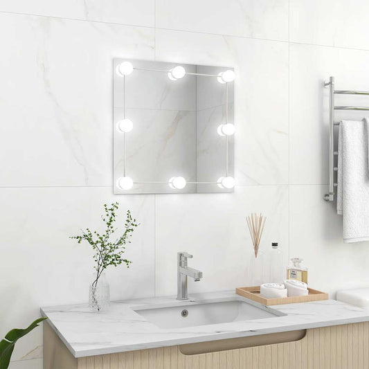 Wandspiegel mit LED-Beleuchtung Quadratisch Glas
