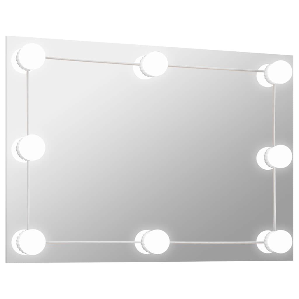 Wall Mirror with LED Lighting Rectangular Glass