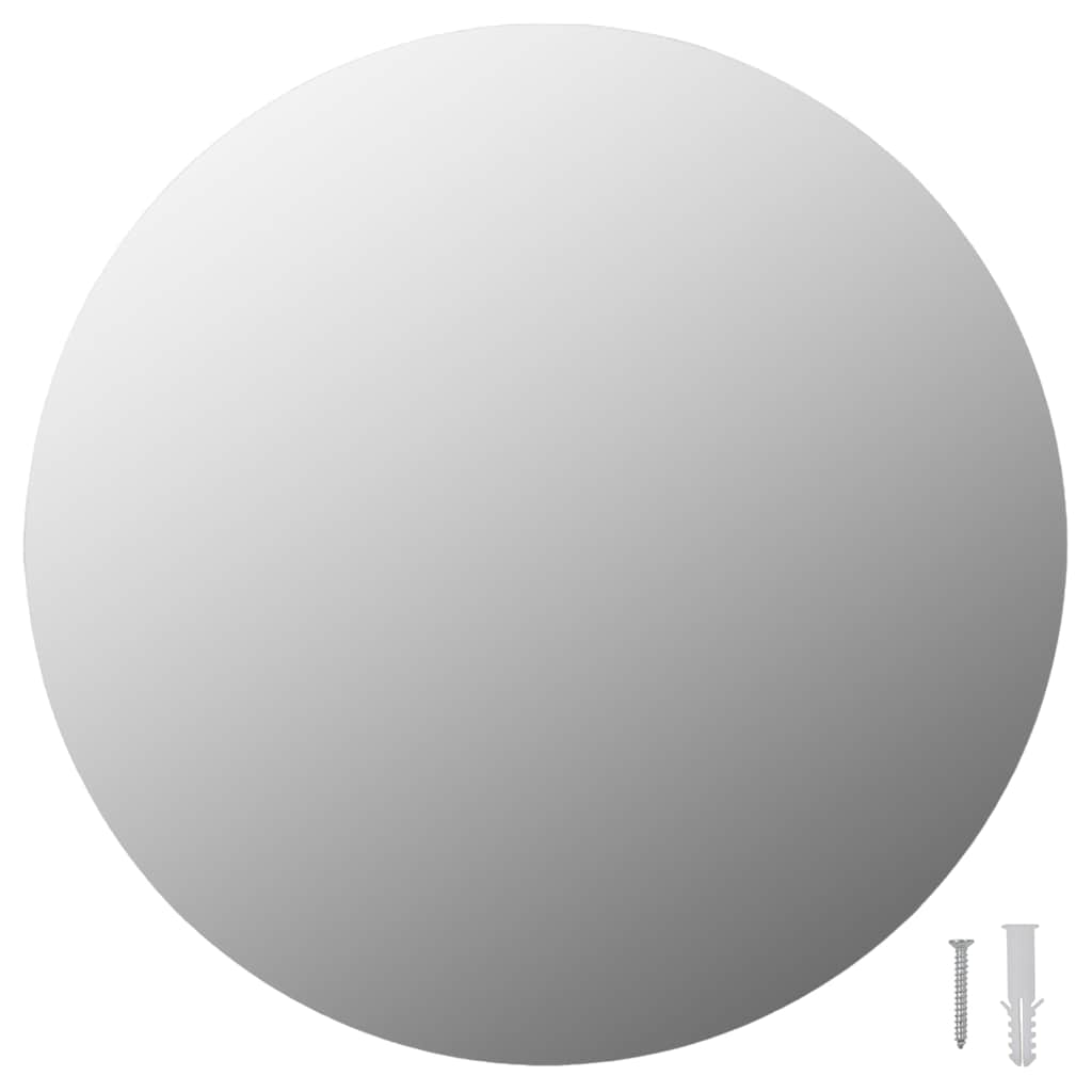 Miroir mural rond en verre avec éclairage LED